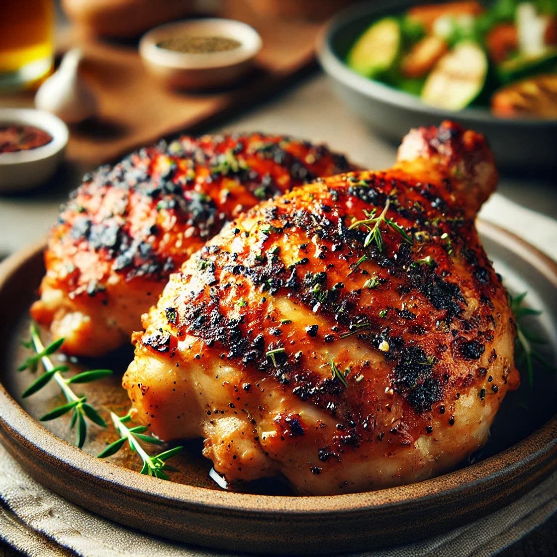 Smoked then Grilled Boneless Skinless Chicken Thighs
