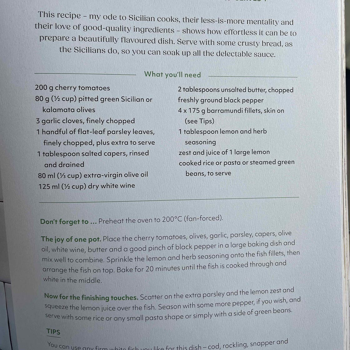 Mediterranean baked fish with cherry tomatoes and olives- 97