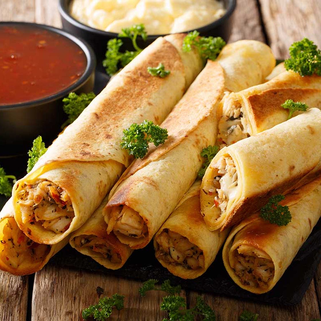 Oven-Baked Chicken Taquitos