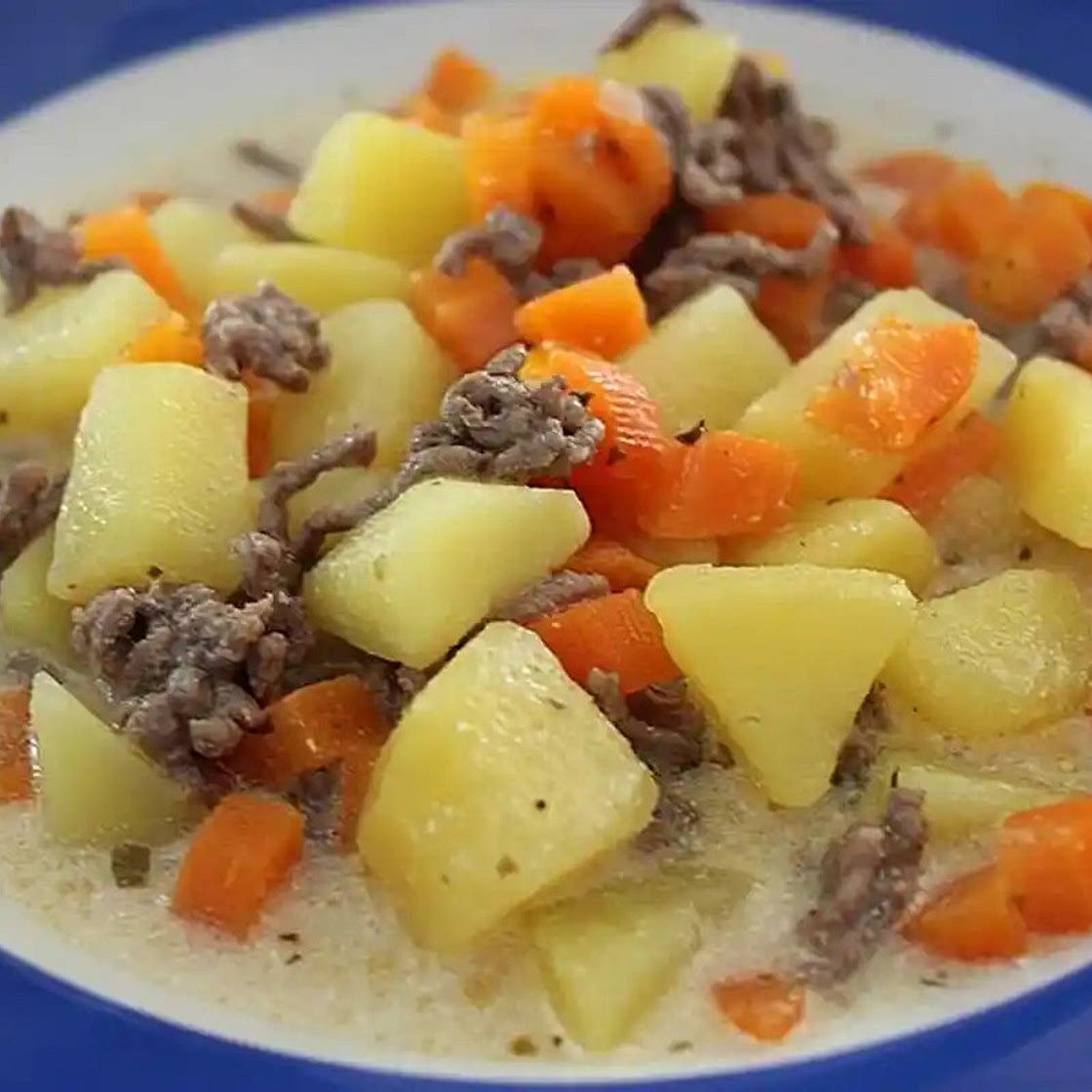 Kartoffel Hackfleisch Topf mit Schmand und Möhren