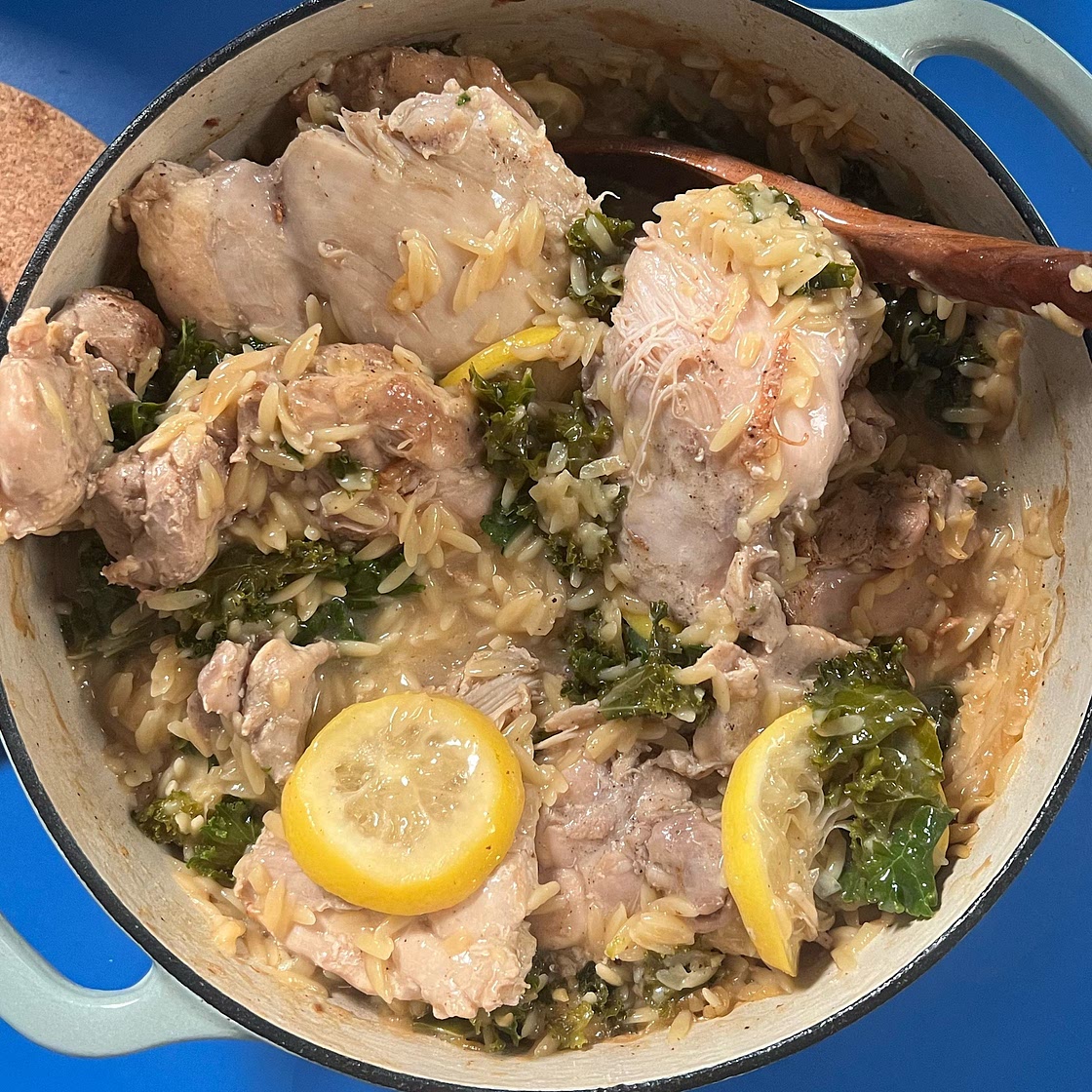 One Skillet Lemon Butter Chicken and Orzo