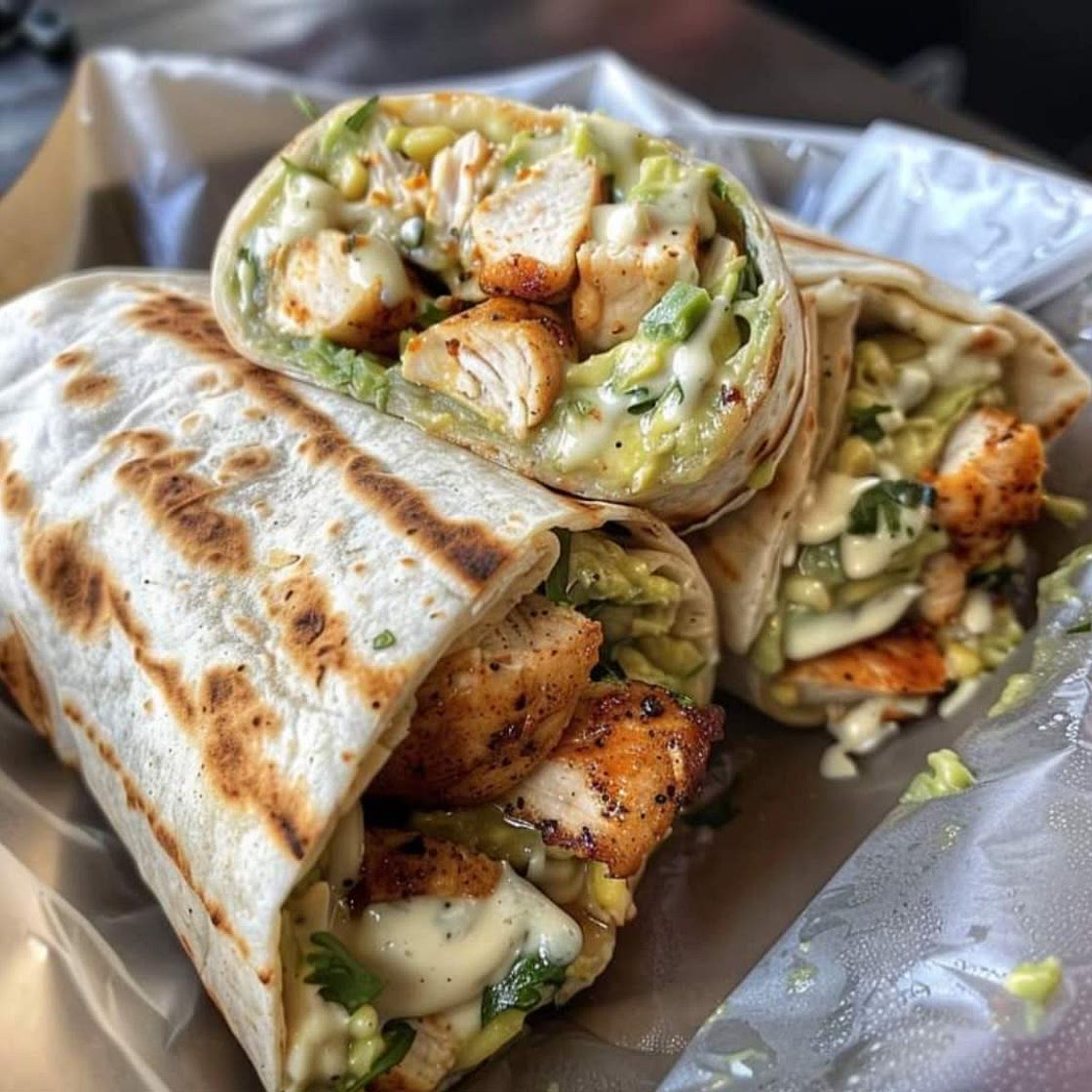 Chicken Avocado Ranch Burritos