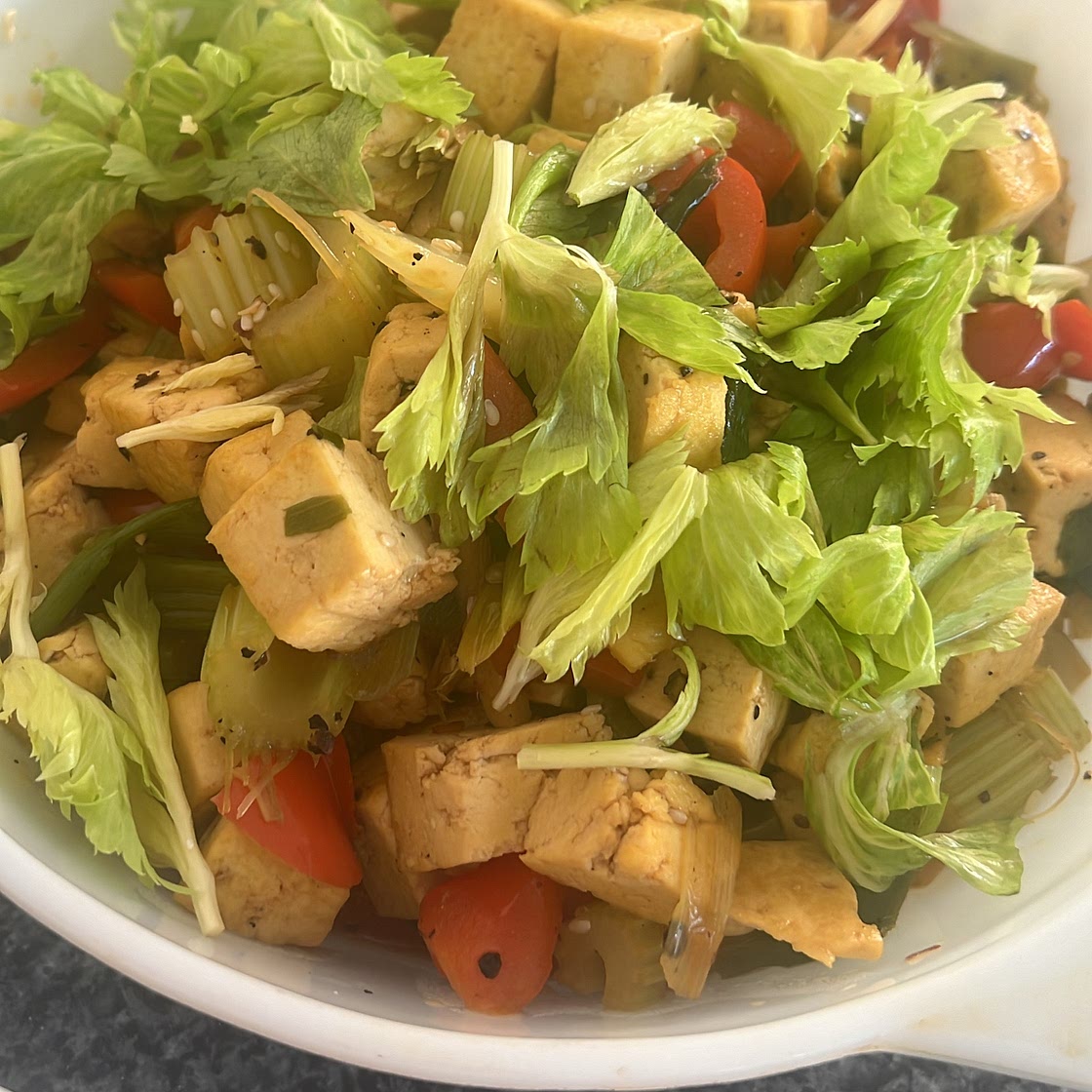 Black Pepper Tofu and Celery