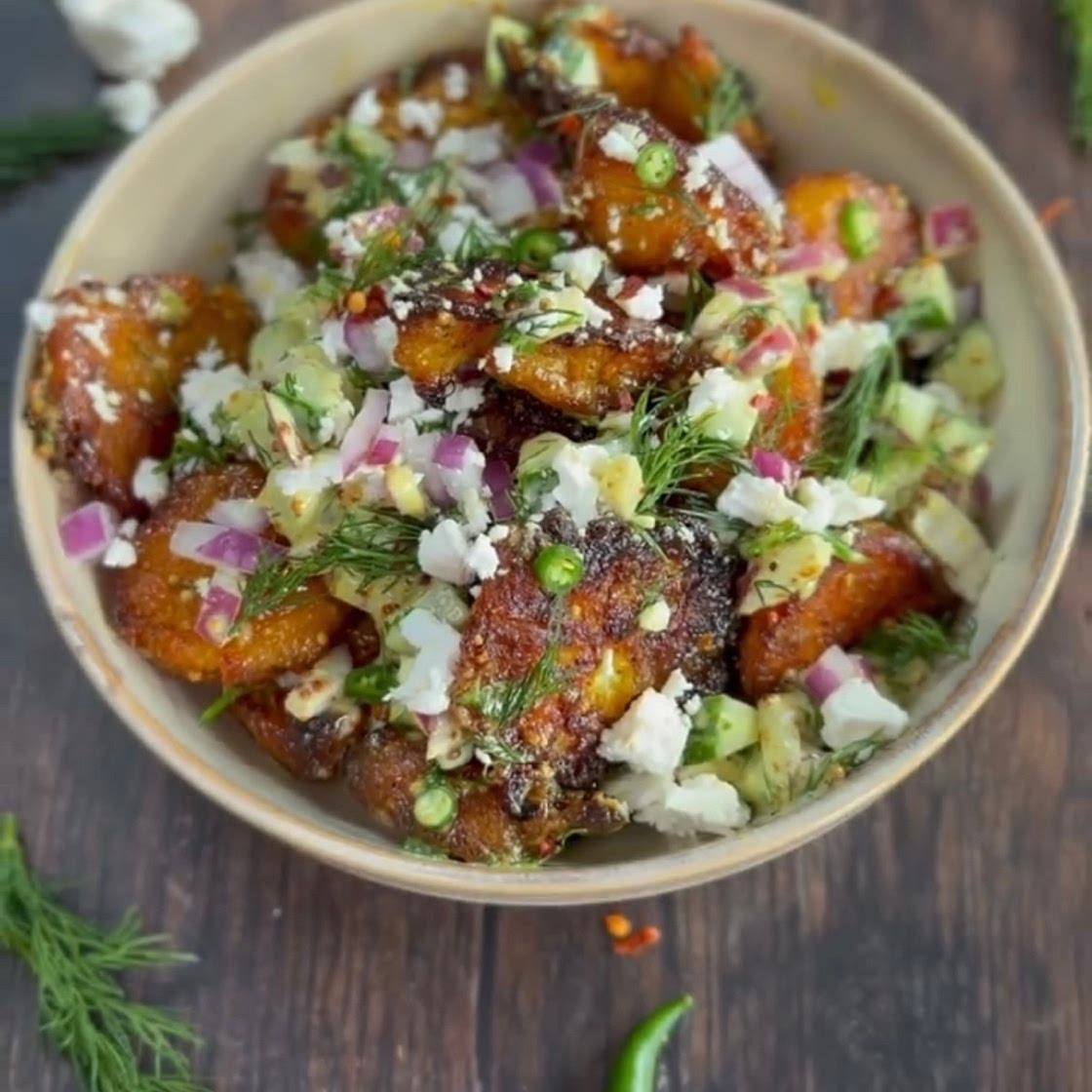 Smashed Potato Salad (serves 4)