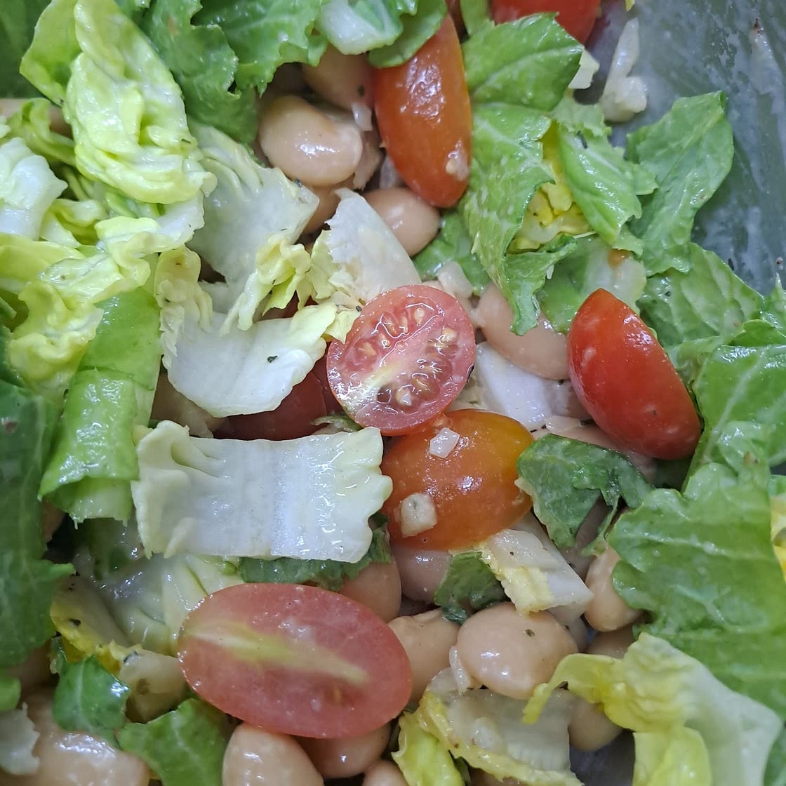 Tomato, Cucumber & White-Bean Salad with Basil Vinaigrette