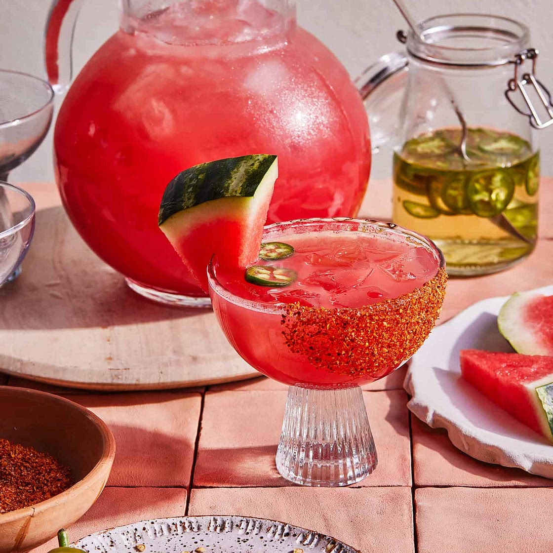 Batched Spicy Jalapeño Watermelon Margarita