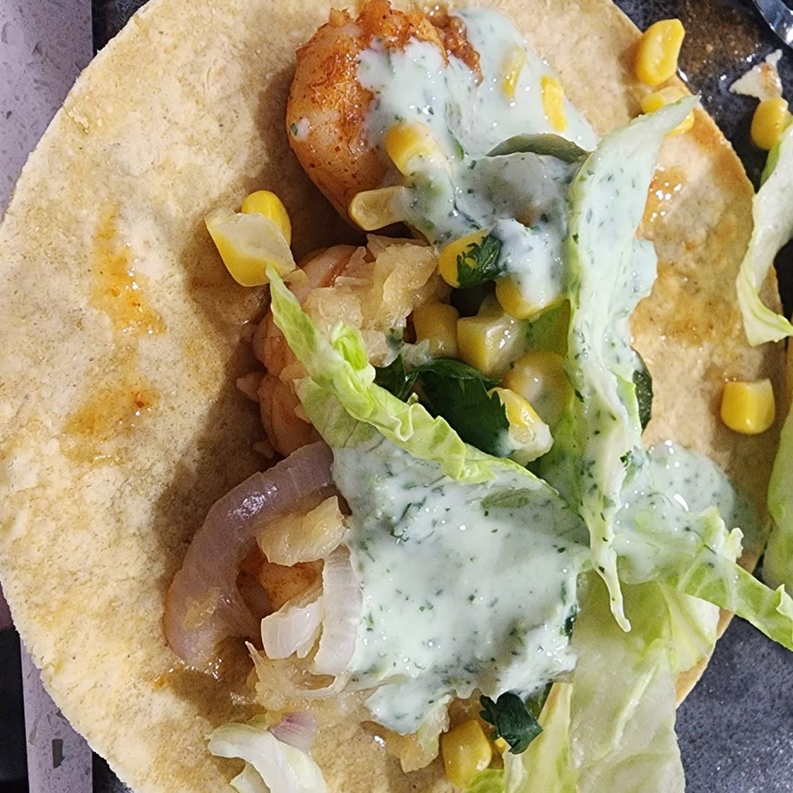 Sheet Pan Hawaiian Pineapple Shrimp Tacos with Creamy Jalapeño Special Sauce