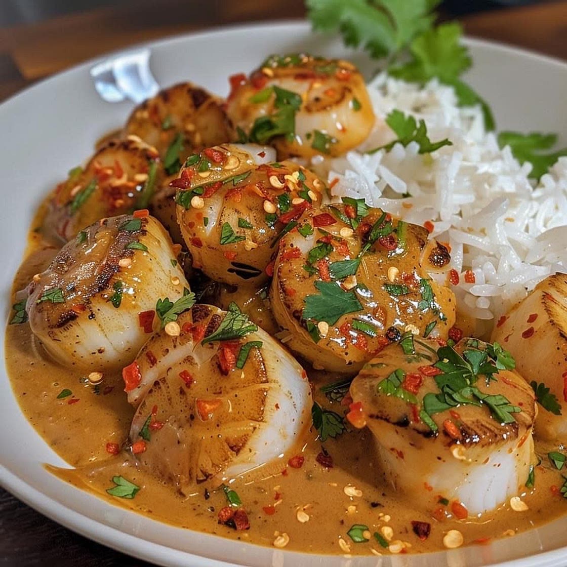 Spicy Coconut Curry Scallops