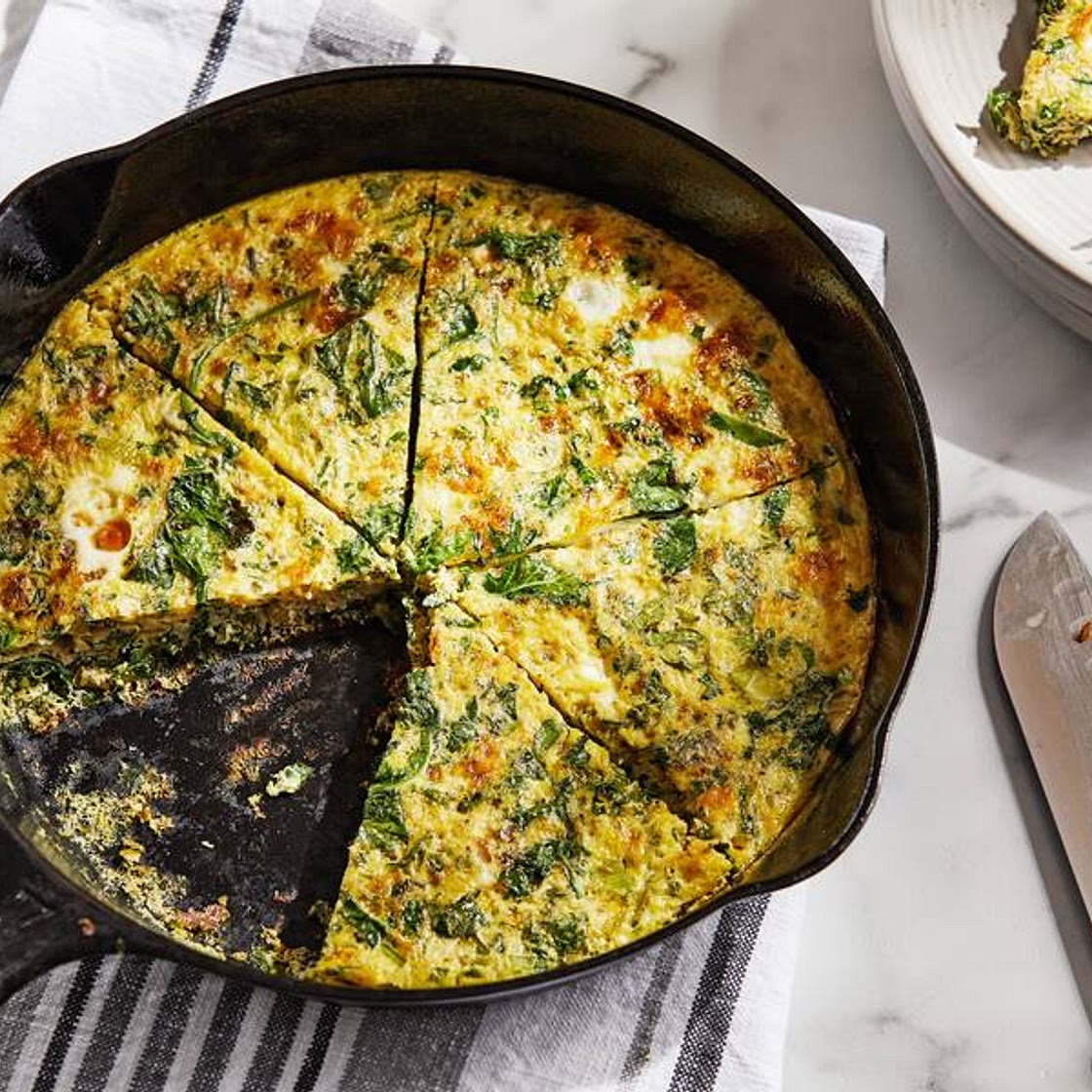 Green Frittata With Leeks, Kale and Parsley