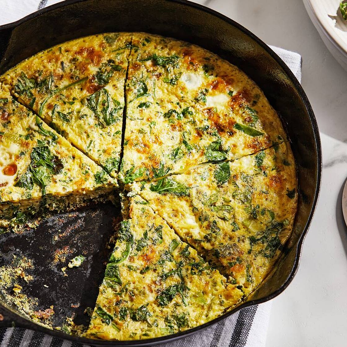 Green Frittata With Leeks, Kale and Parsley