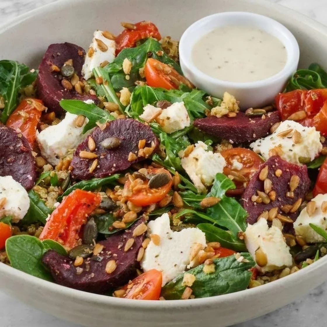 Goats' cheese and beetroot salad