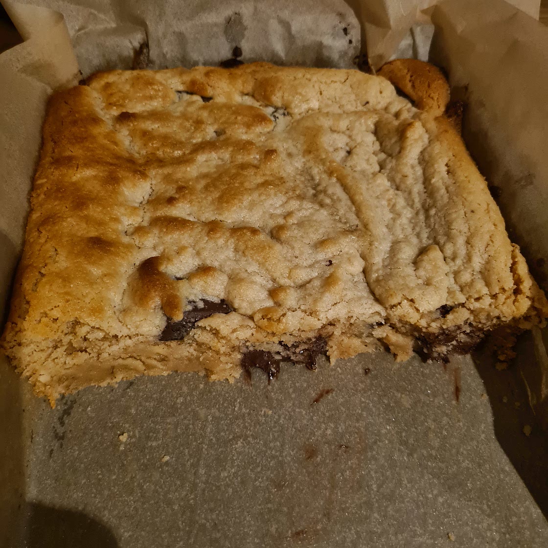 Peanut Butter Choc Chunk Slice