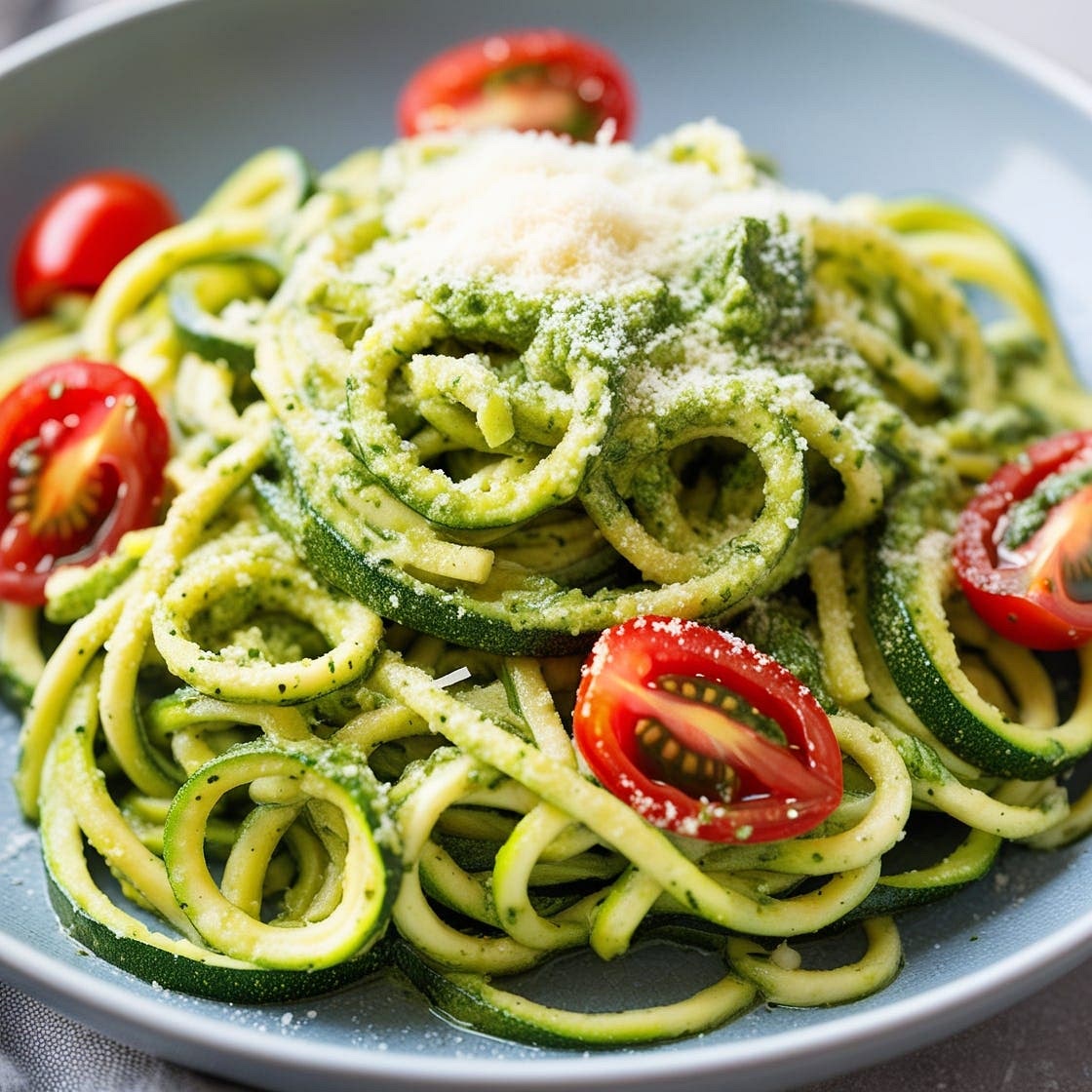 Keto Zucchini Noodles with Pesto