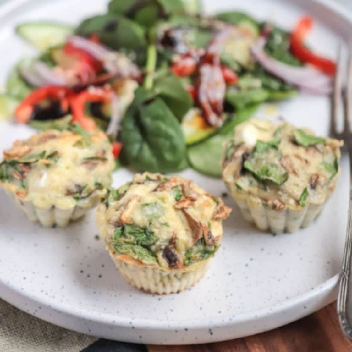 Kale, Mushroom & Goat muffins