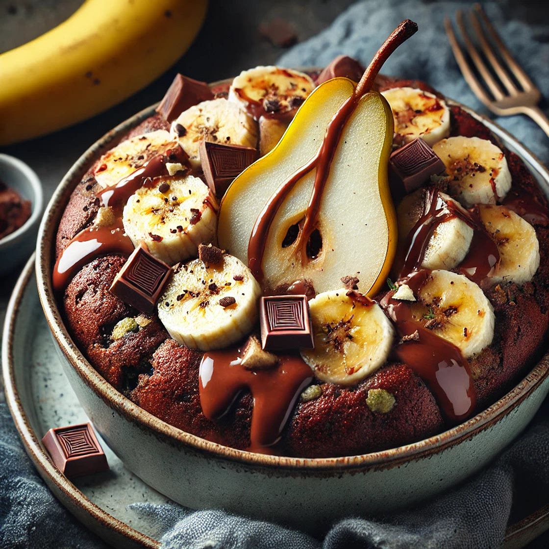 Bowlcake poire banane chocolat