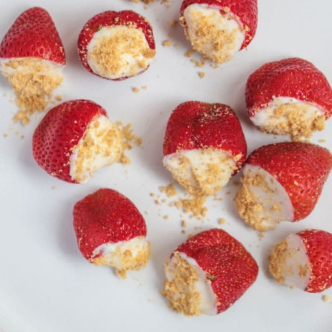 Strawberry Filled Cheesecake Bites