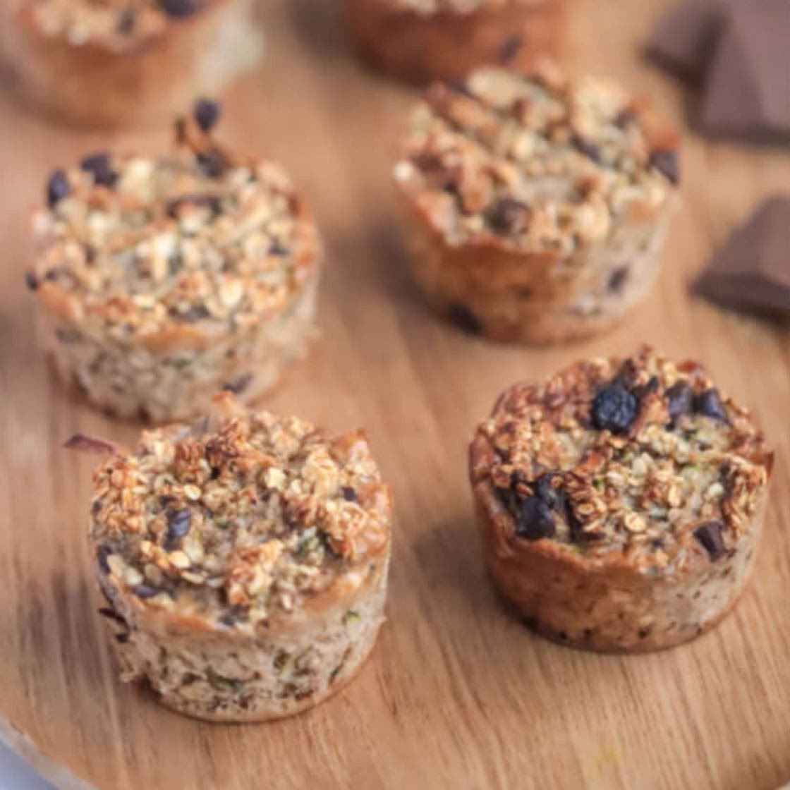 Chocolate Zucchini Oat Muffins