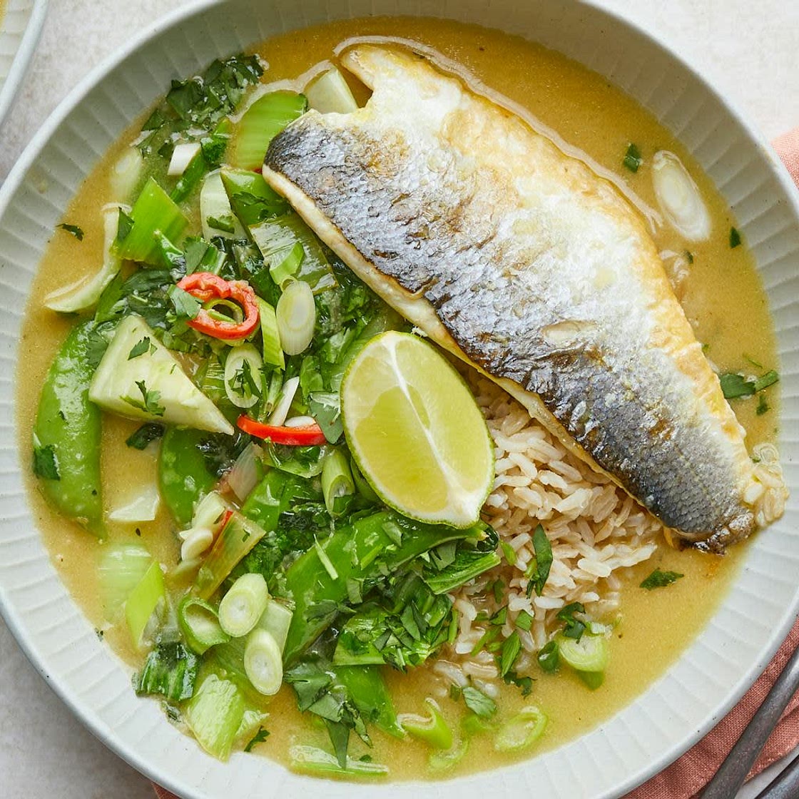Sea Bass with Coconut, Lemongrass & Lime Broth