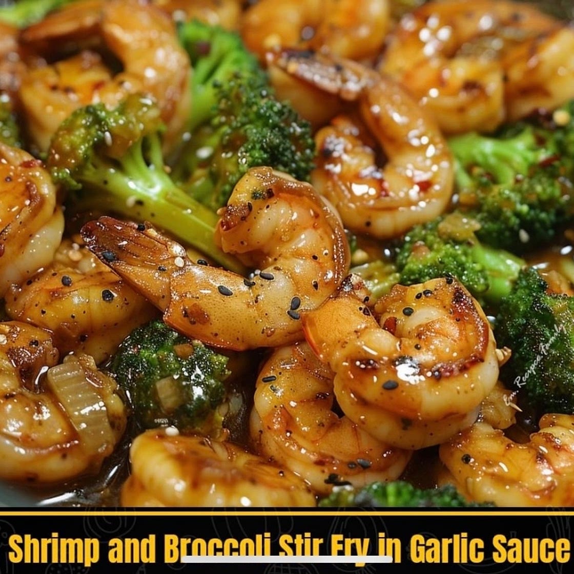 Prawn and broccoli stir fry in garlic sauce