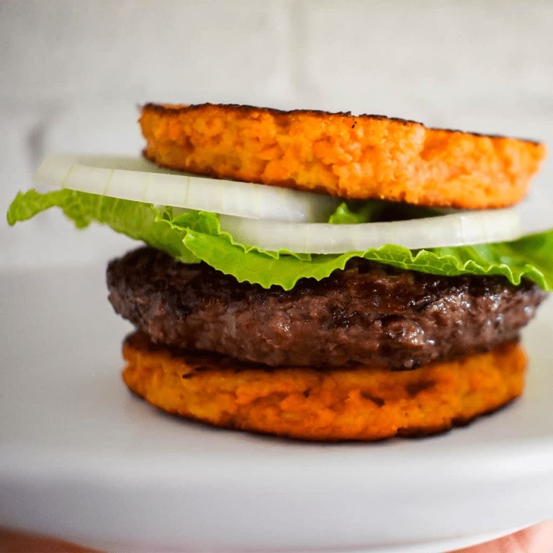 Big Mac sliders with sweet potato “buns”