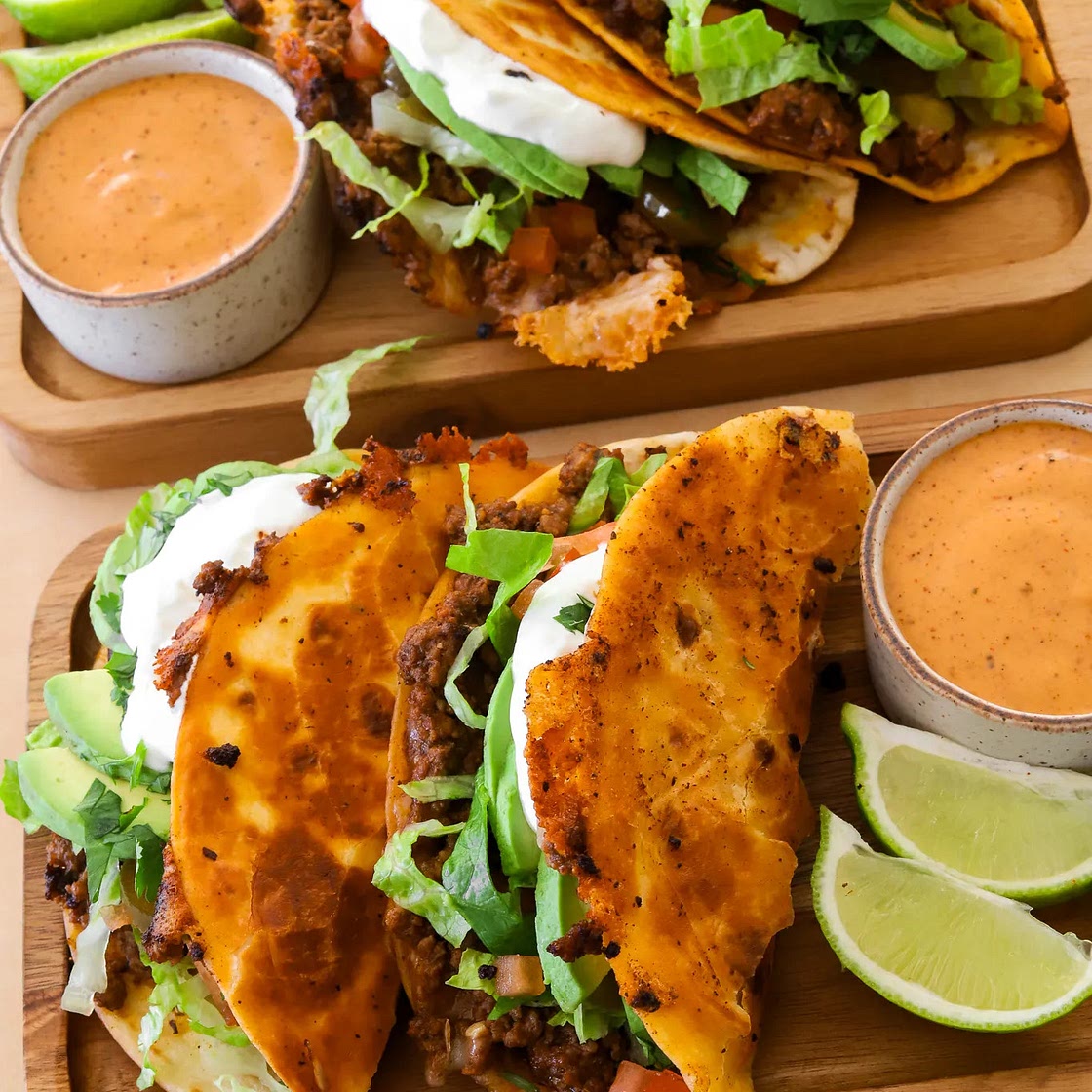 Crispy Cheesy Ground Beef Tacos