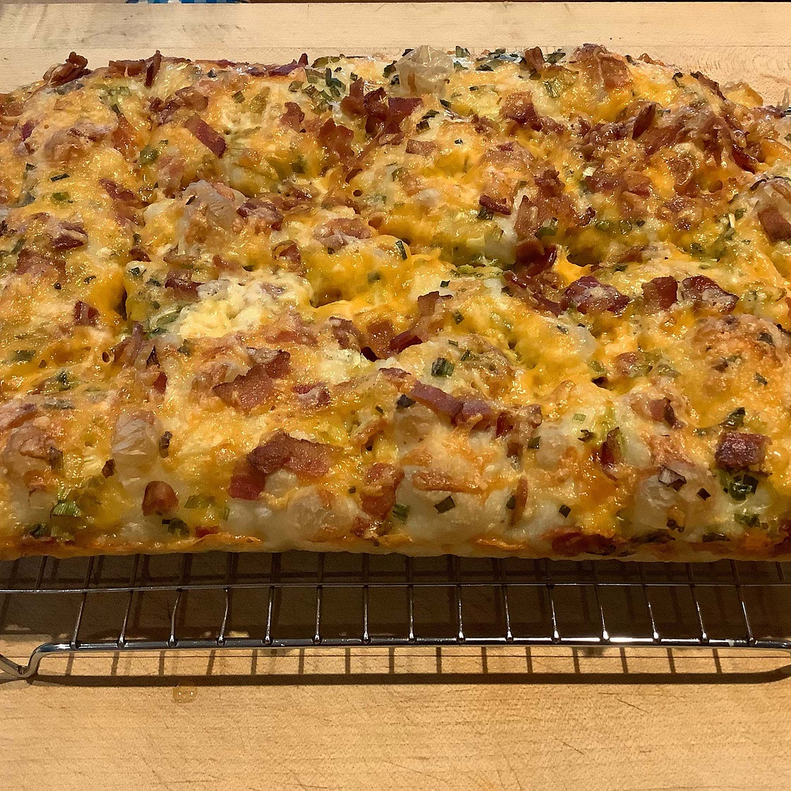Bacon, Cheese + Chive Focaccia