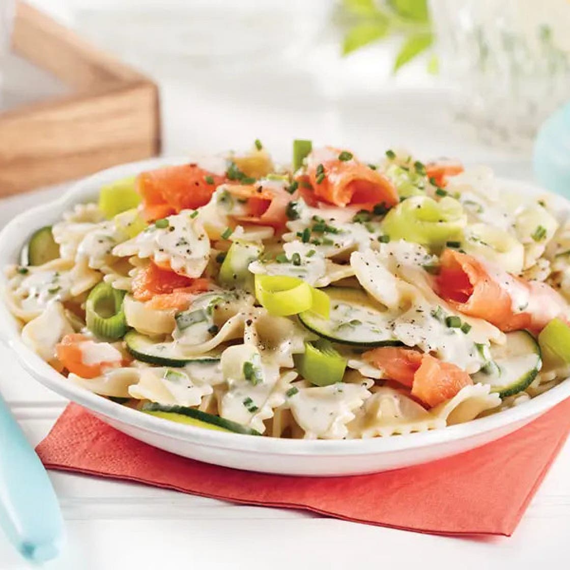 Smoked Salmon and Leek Pasta Salad