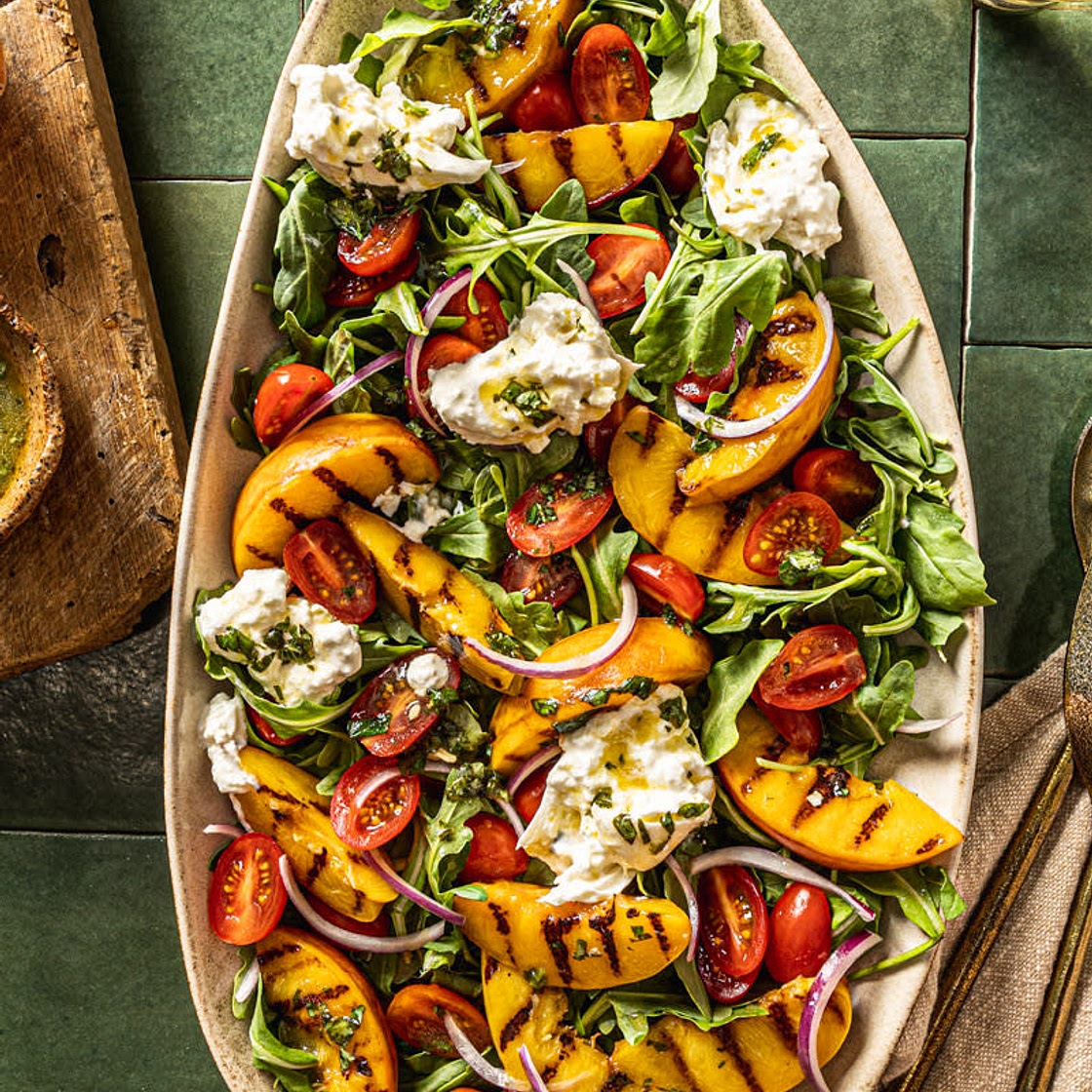 Rucola - Pfirsich Salat + Dressing