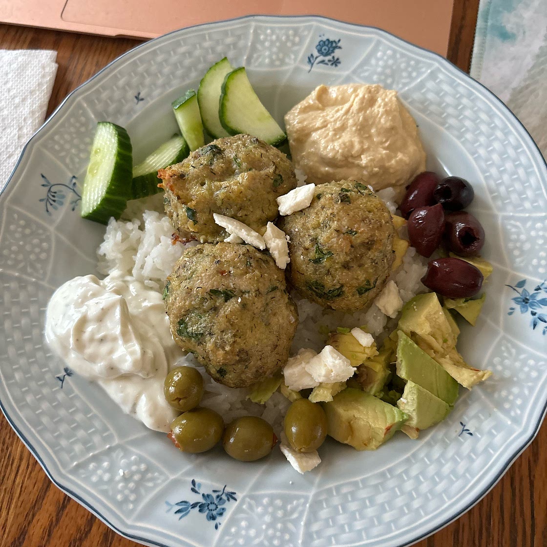 Greek Chicken Meatball Bowls