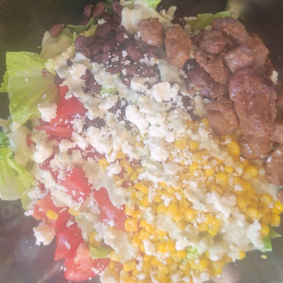 BEST GLUTEN FREE STEAK SALAD WITH AVOCADO DRESSING