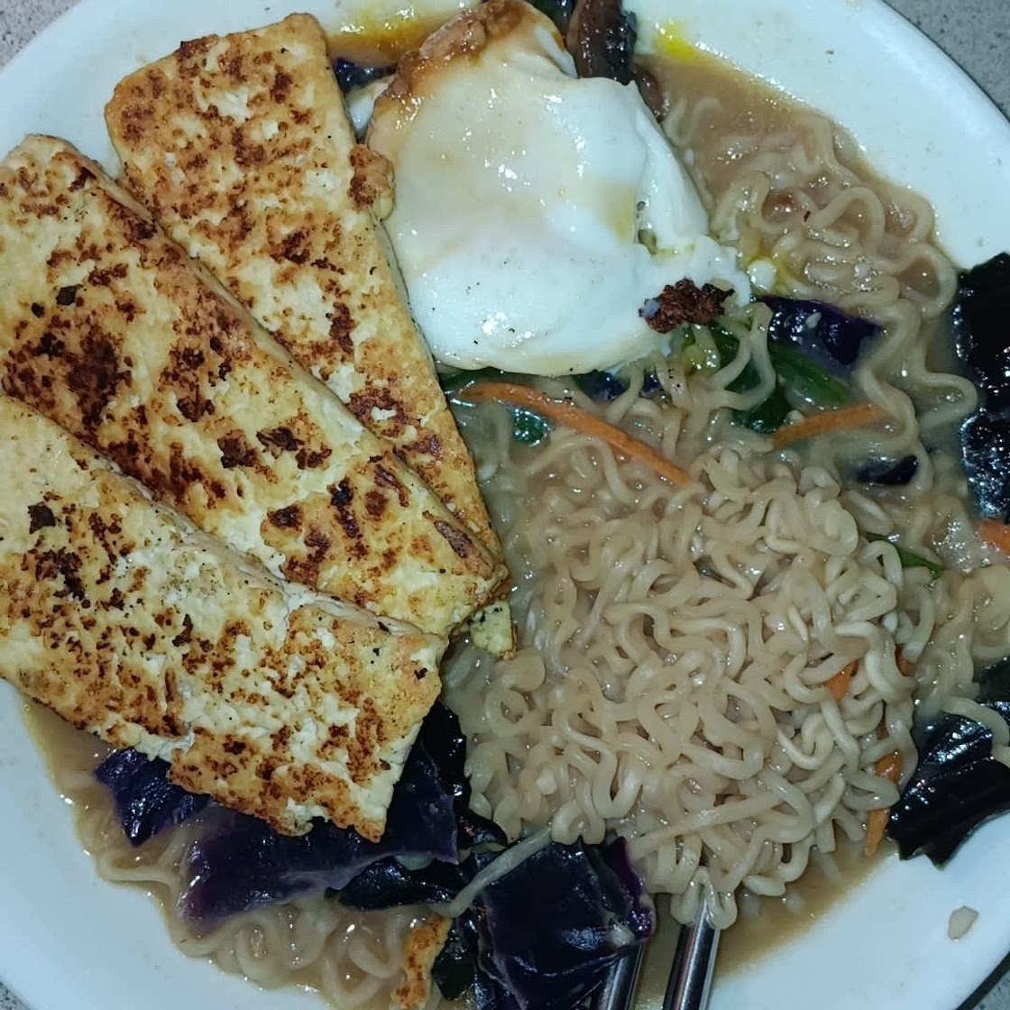 30 Minute Miso Ramen with Crispy Tofu and Soft Boiled Eggs