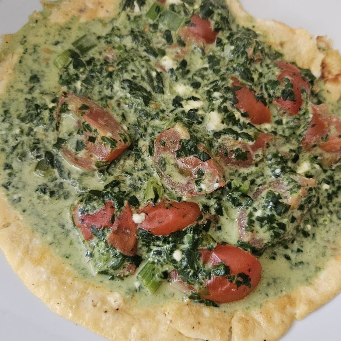 Spinat Omelette mit Feta
