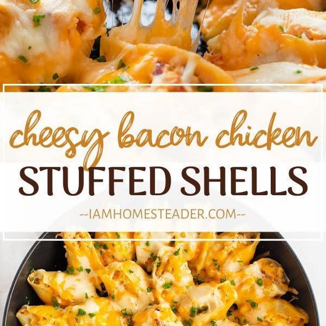 Cheesy Bacon Chicken Stuffed Shells