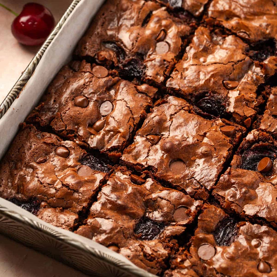 Fudgy Cherry Chocolate Brownies