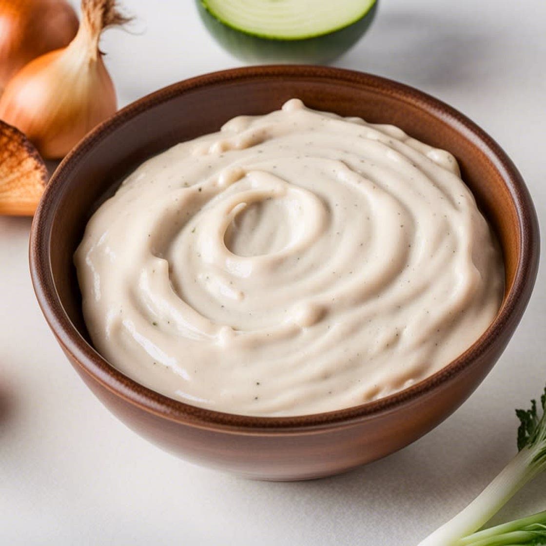 Salsa de queso y cebolla para dipear