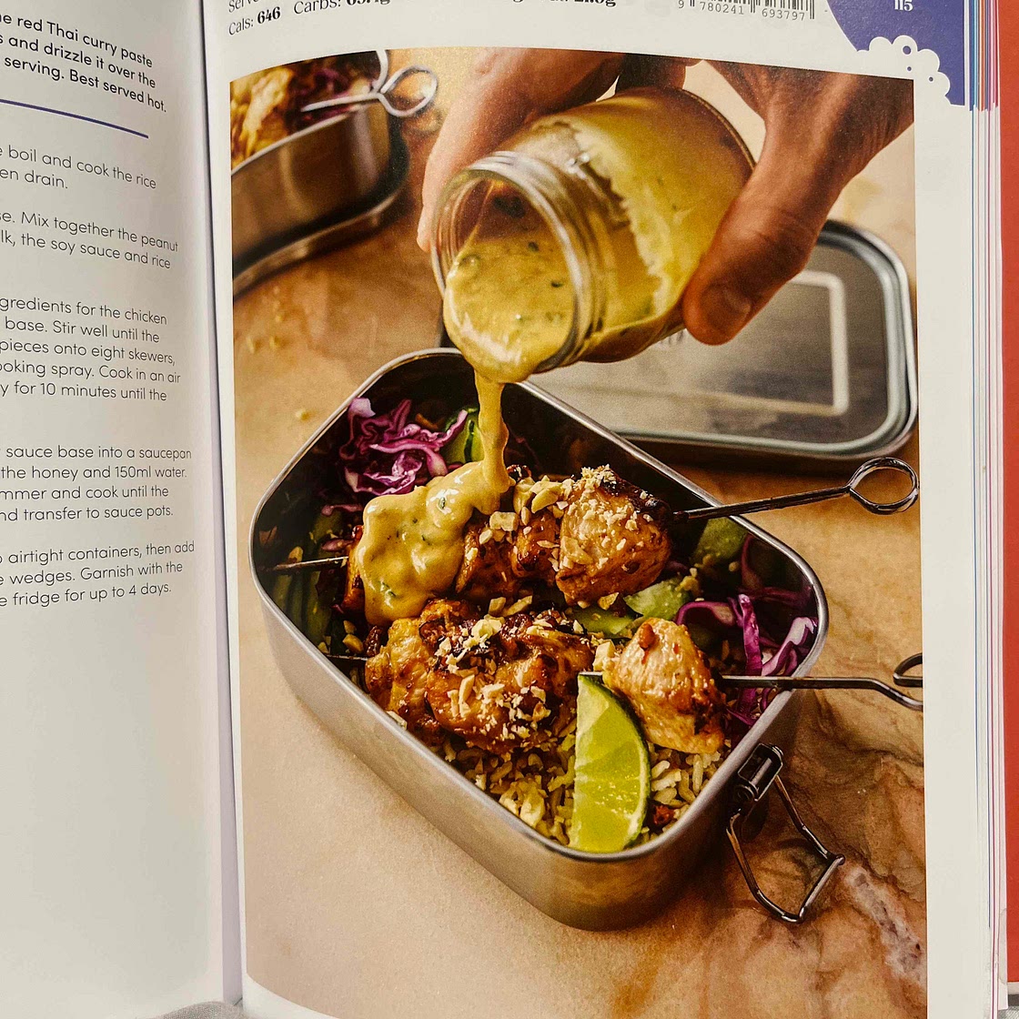 Satay chicken and rice 