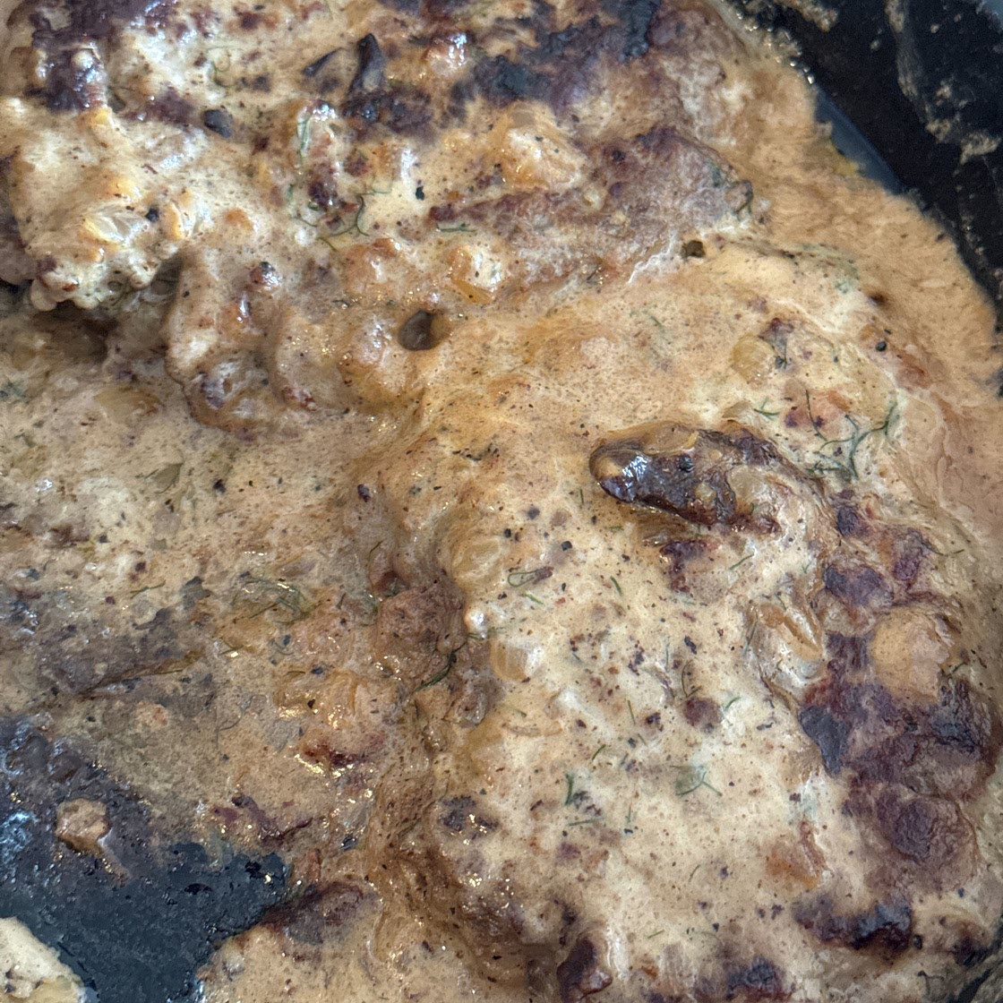 Hamburger Steaks in Creamy Dill Sauce