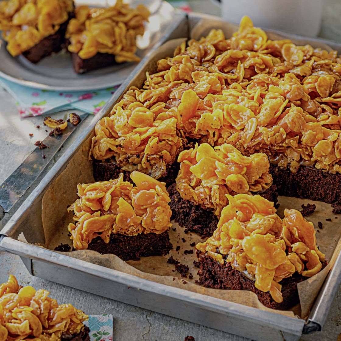  Cornflake caramel brownie