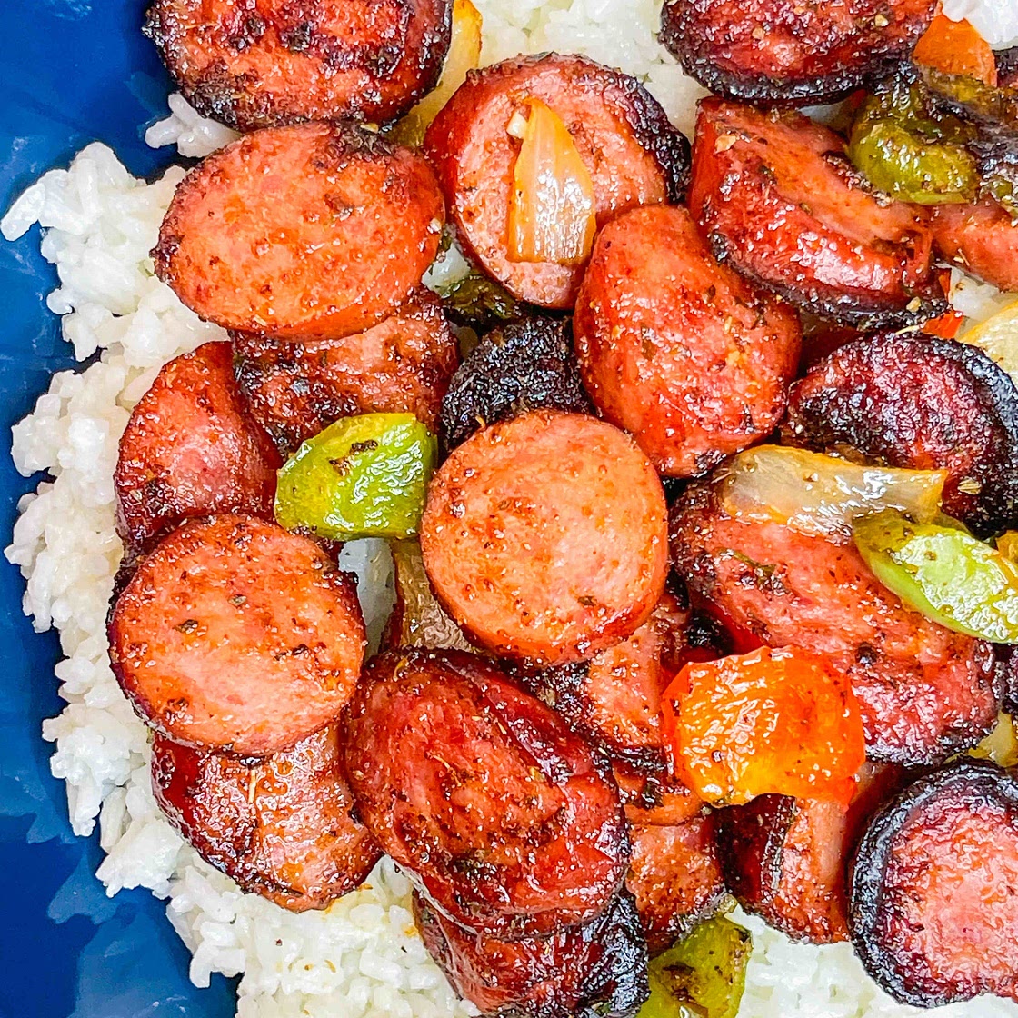 Air Fryer Kielbasa and Peppers 