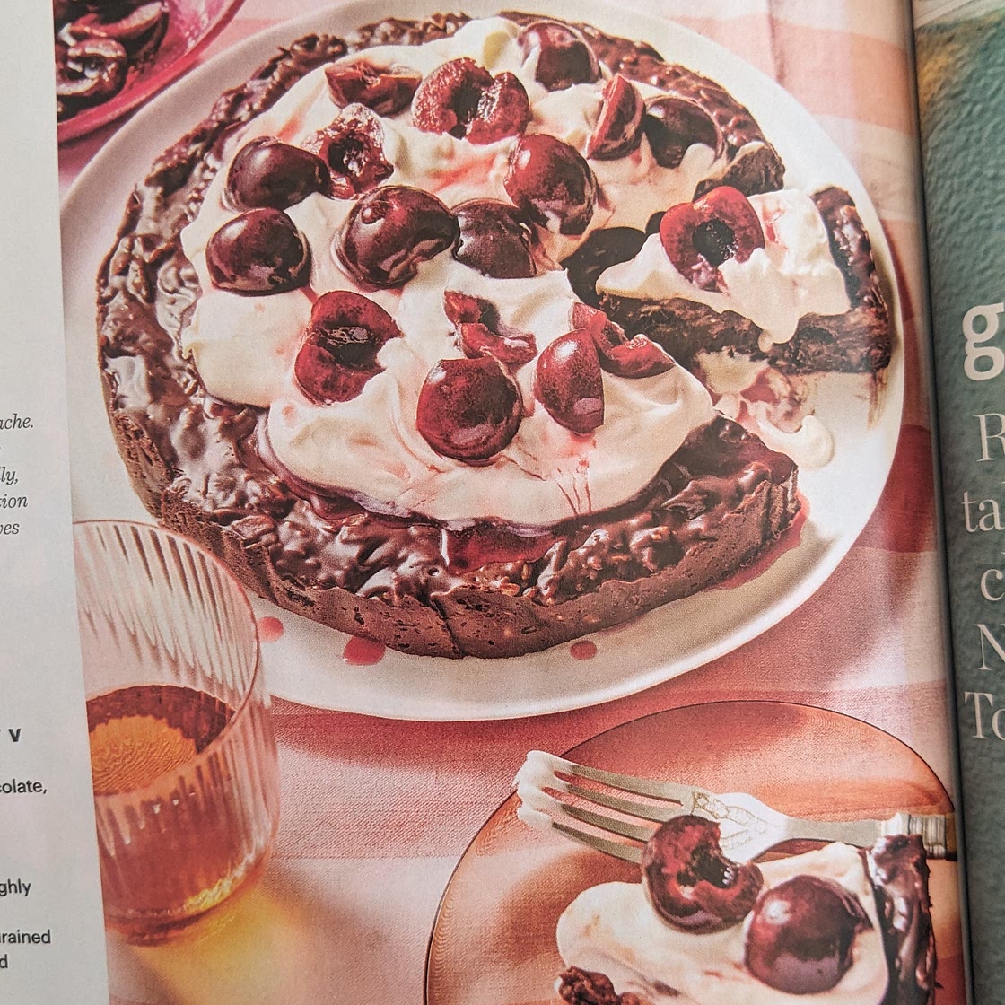 Chilled 'n' boozy chocolate 'cake' with sherbety cherries