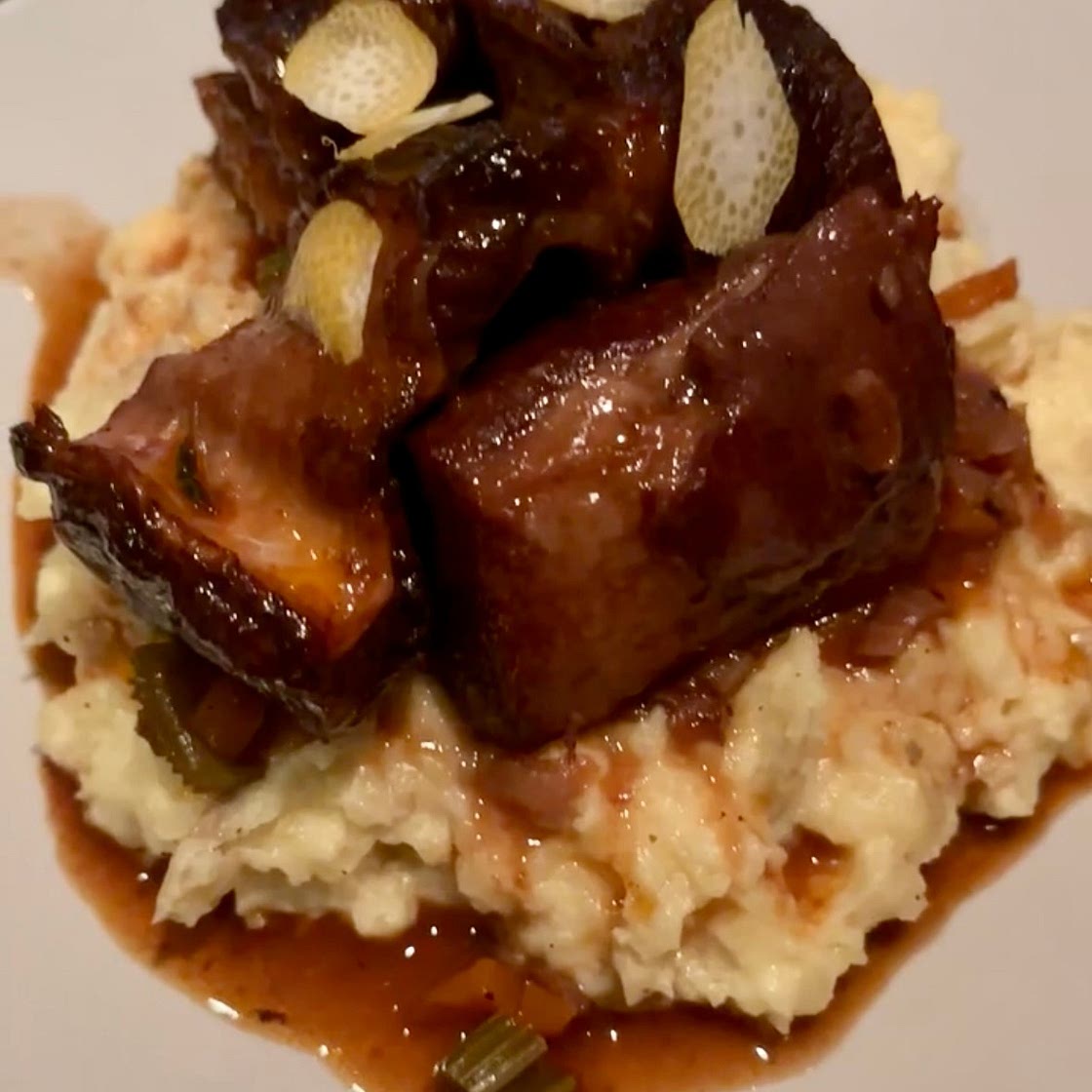 Red Wine Braised Short Ribs with Creme Fraiche Mash