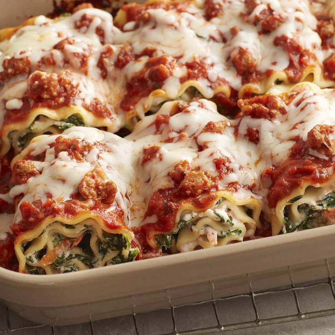 Cheesy Spinach Lasagna Rolls