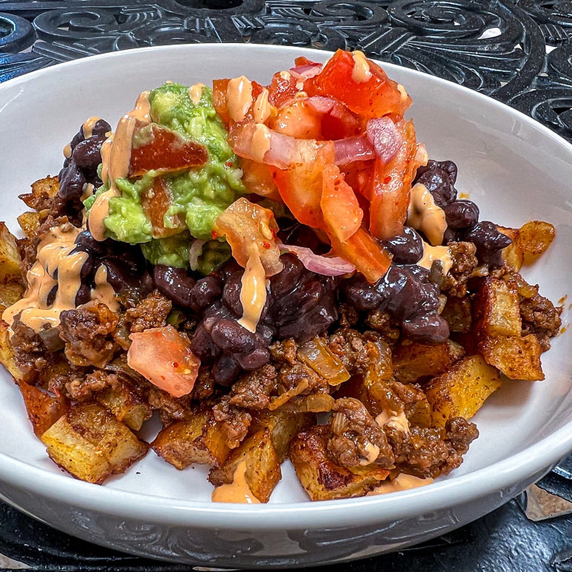 Ground Beef and Potato Taco Bowl