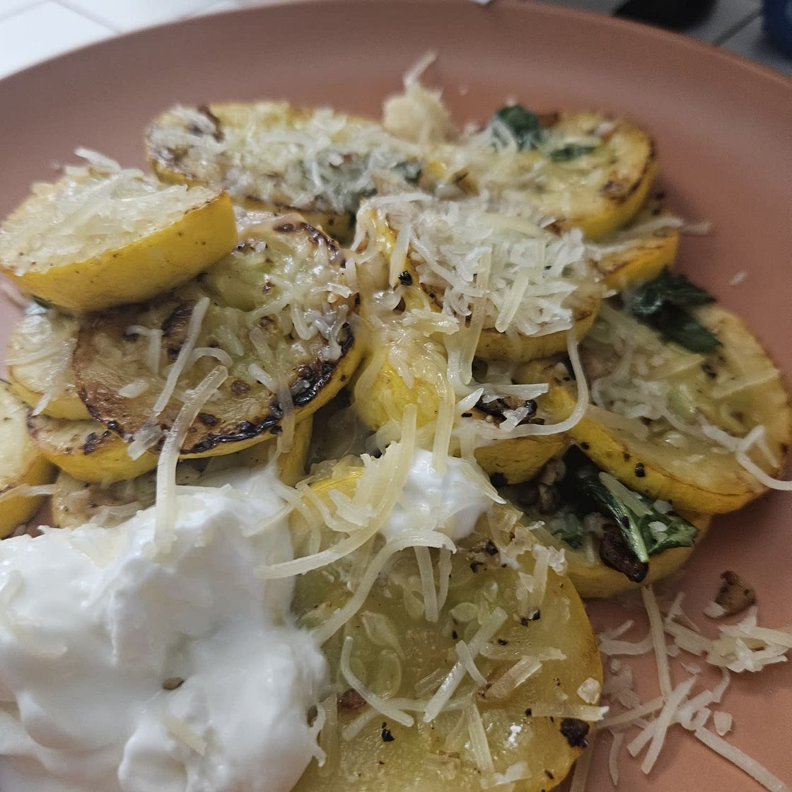 Sauteed Squash with Basil and Parmesan