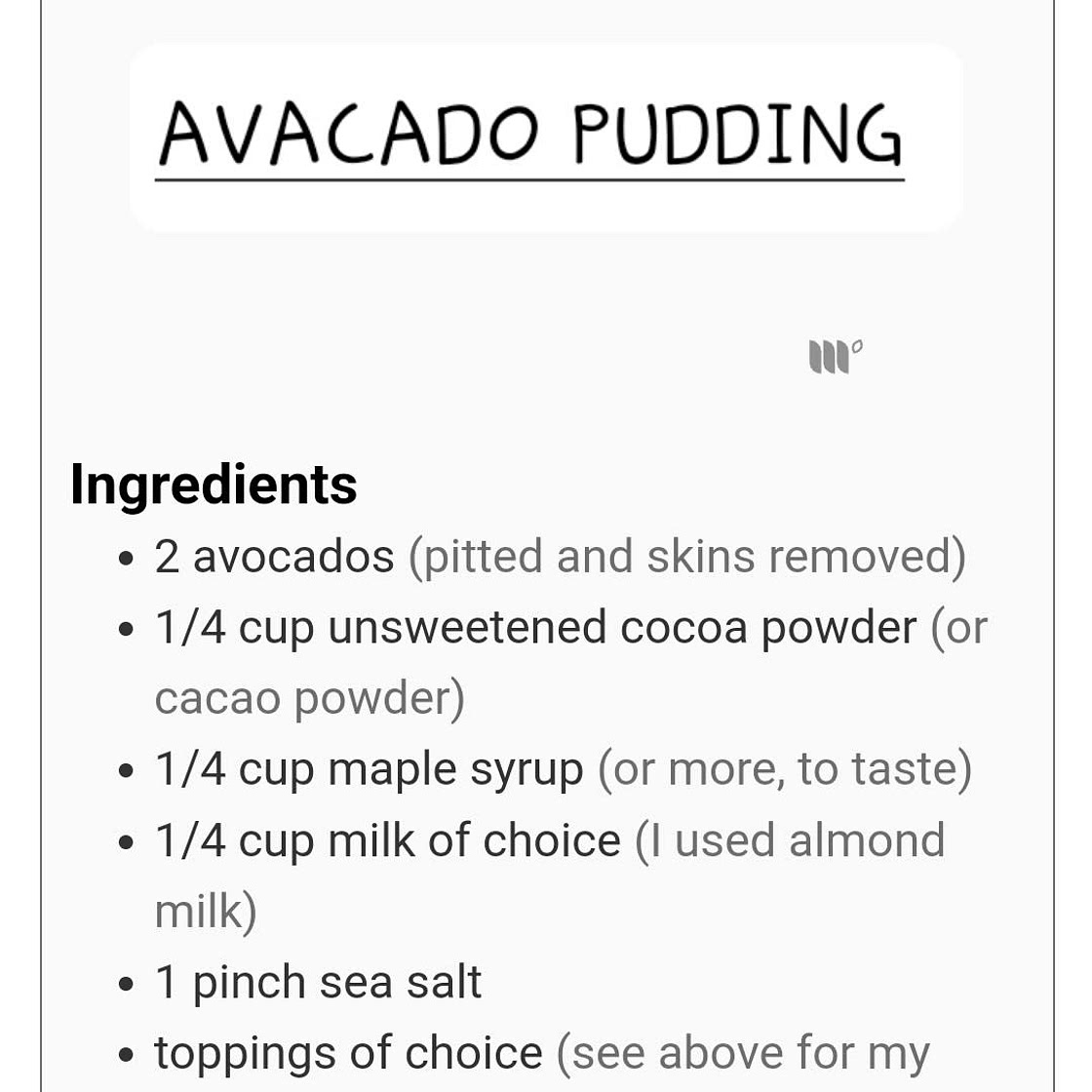 Avacado Pudding (calleeatsclean)