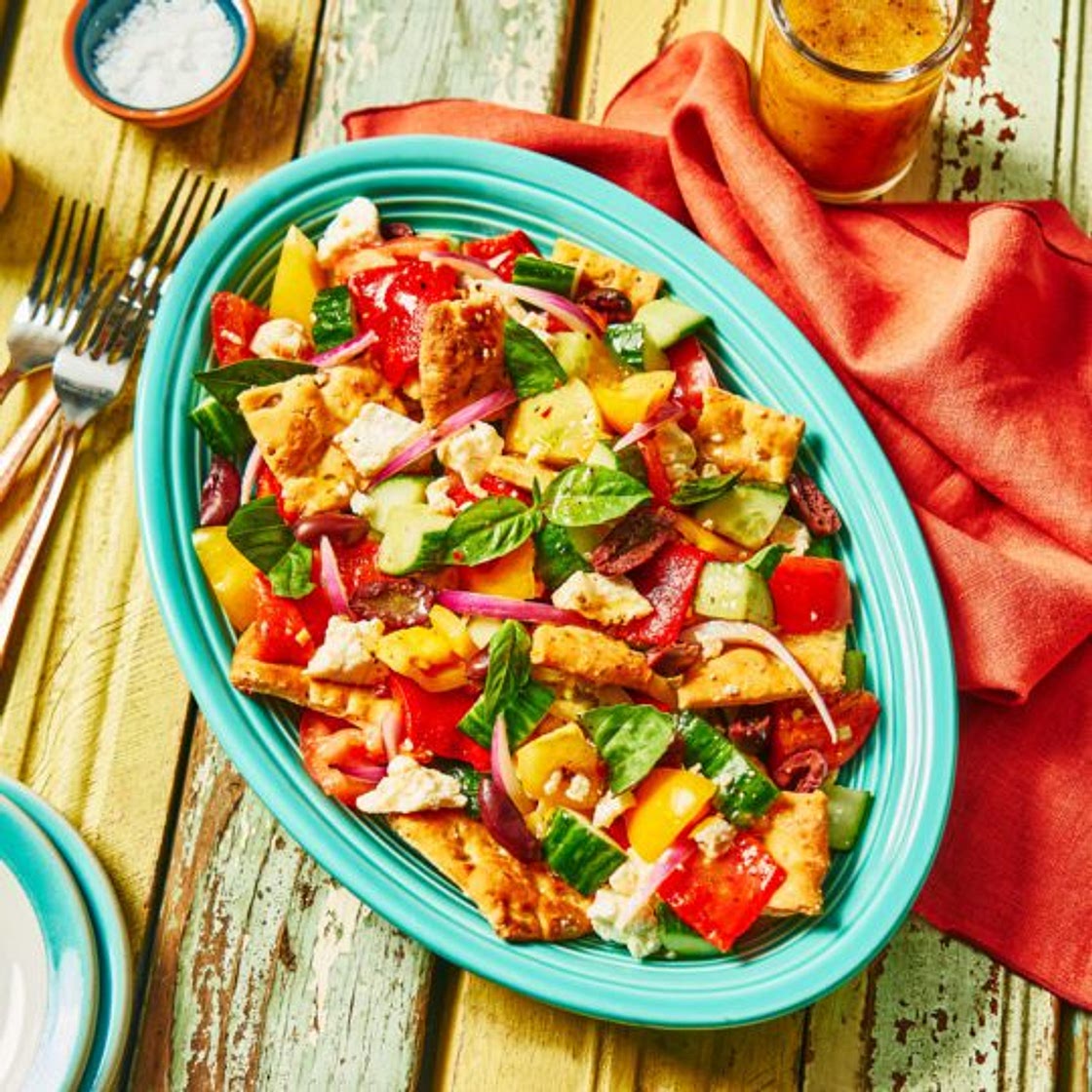 Mediterranean Naanzanella Salad