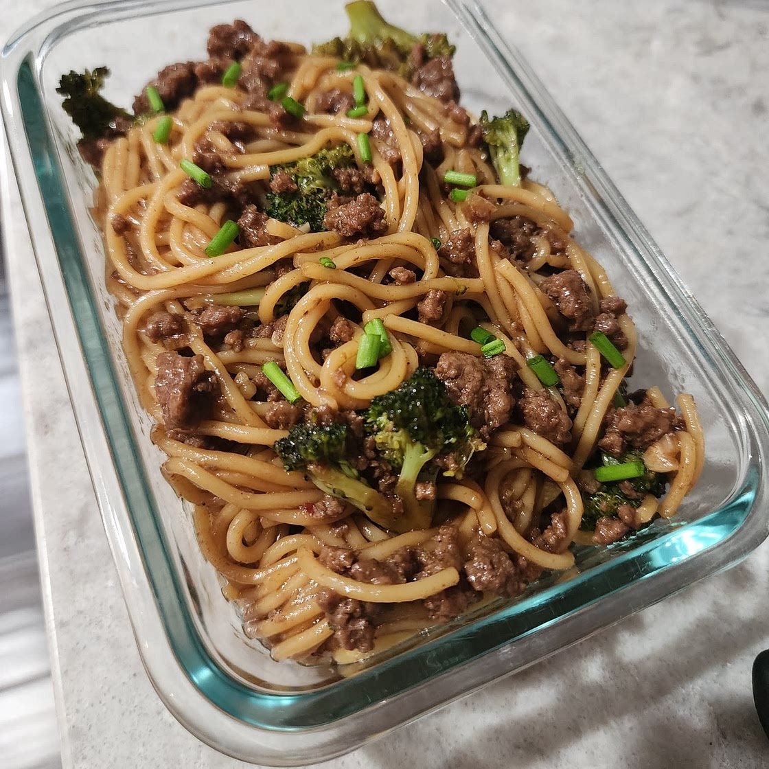 Ground Beef Mongolian Noodles
