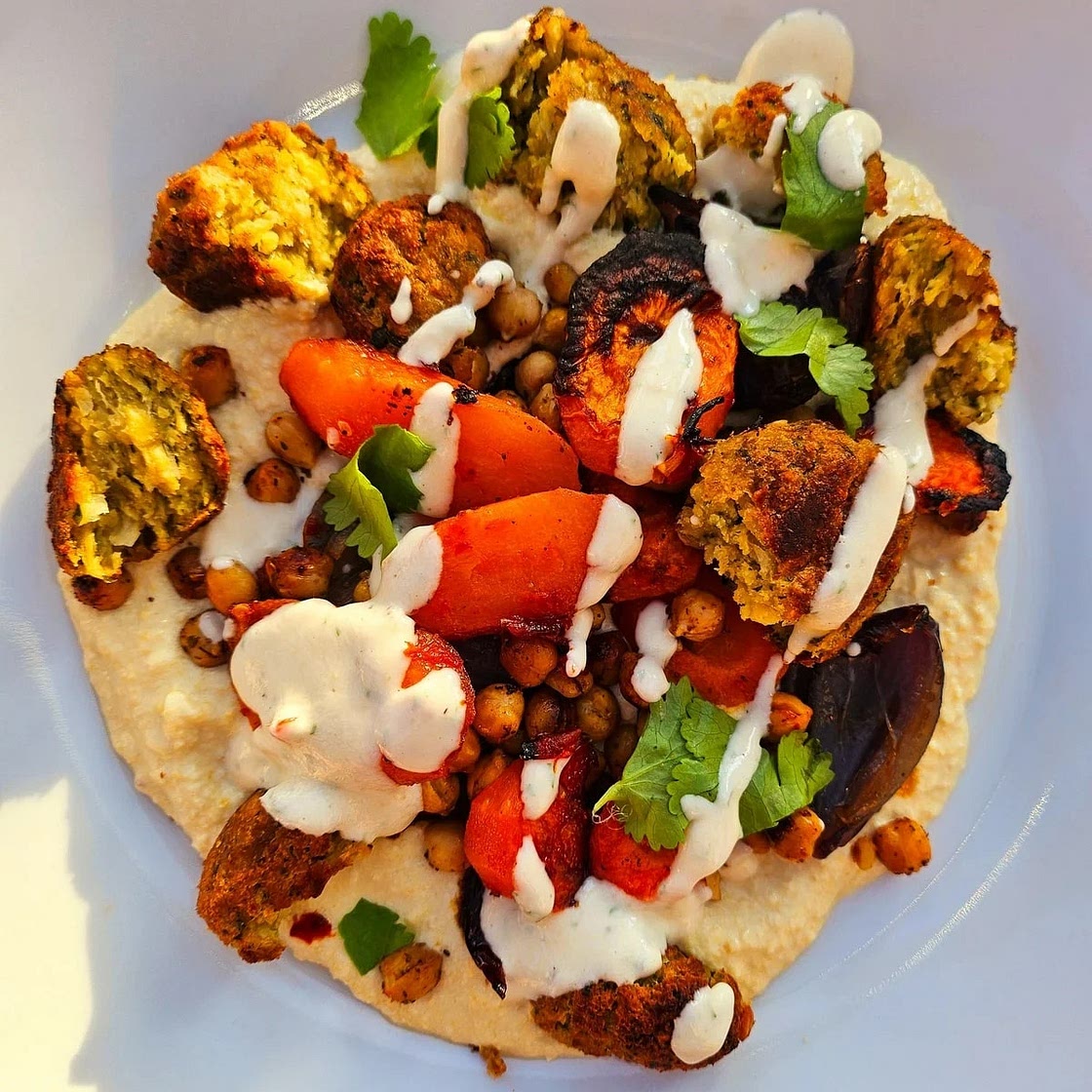 Middle Eastern Roasted Carrot and Falafel Bake
