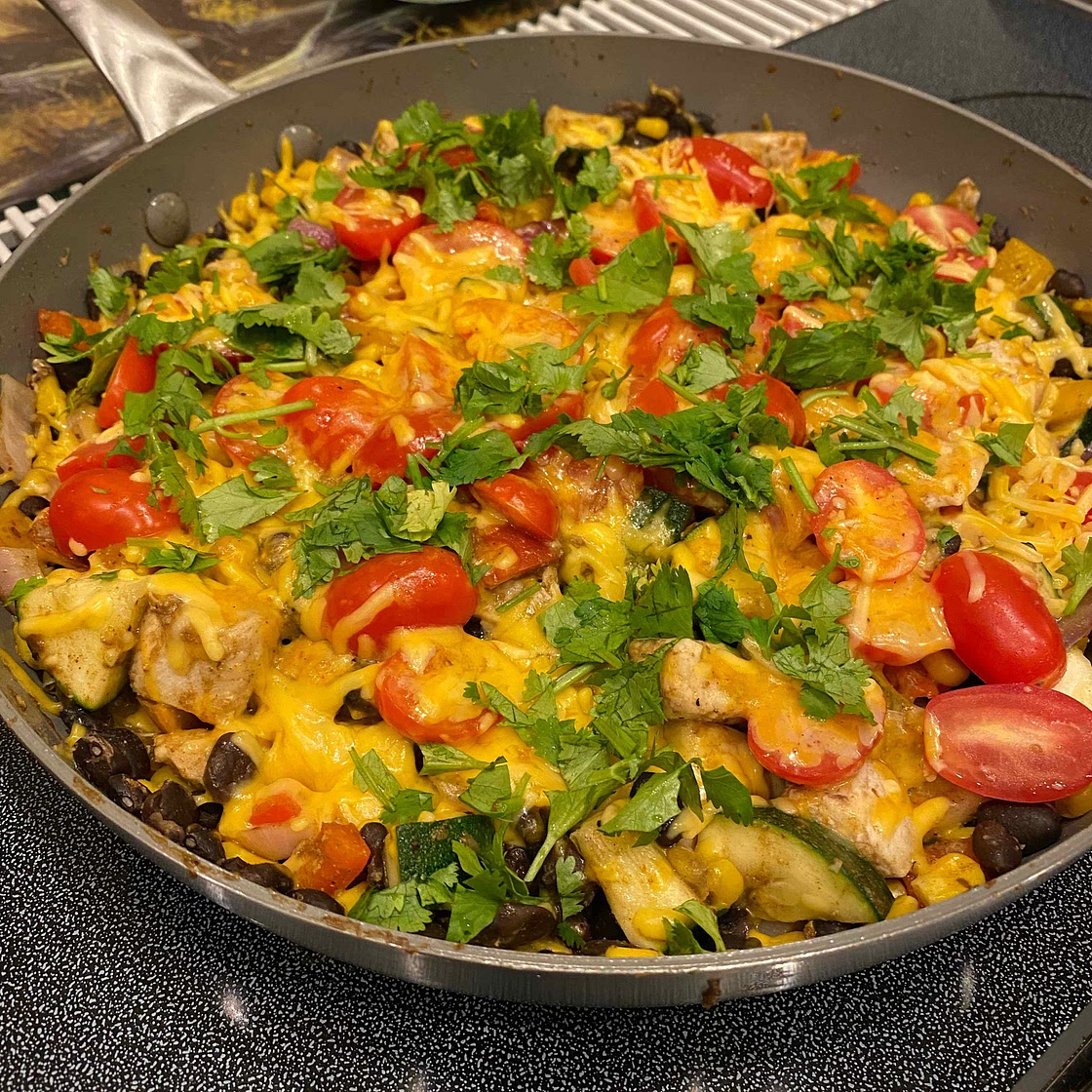Tex Mex Zucchini & Chicken Skillet