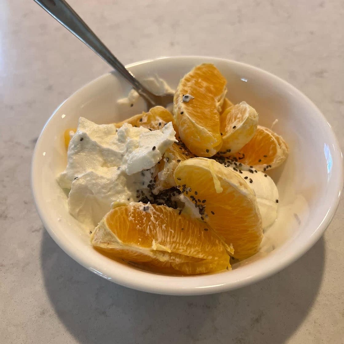 Greek Yogurt and oranges